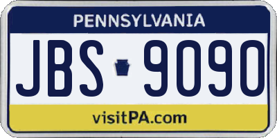 PA license plate JBS9090