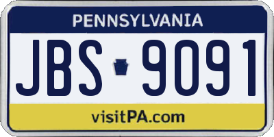 PA license plate JBS9091