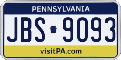 PA license plate JBS9093