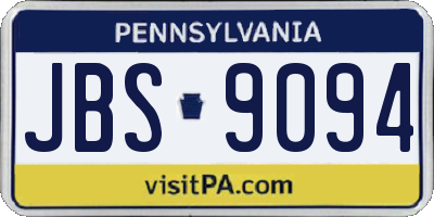 PA license plate JBS9094