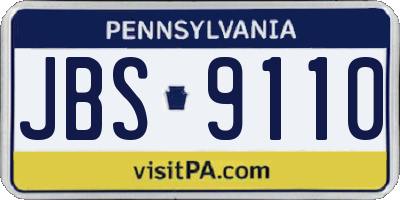 PA license plate JBS9110