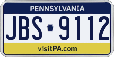 PA license plate JBS9112