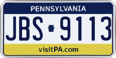 PA license plate JBS9113