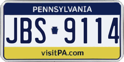 PA license plate JBS9114