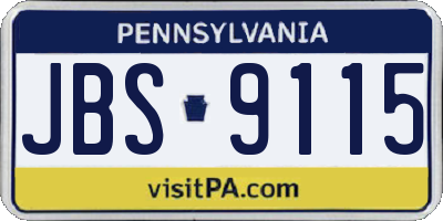 PA license plate JBS9115