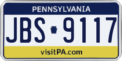 PA license plate JBS9117