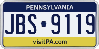 PA license plate JBS9119