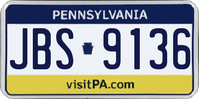 PA license plate JBS9136