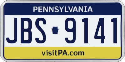 PA license plate JBS9141