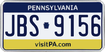 PA license plate JBS9156