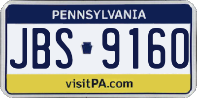 PA license plate JBS9160