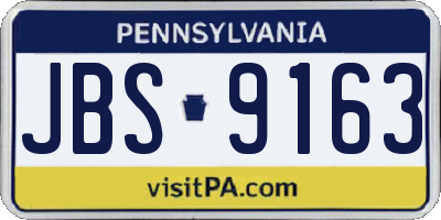 PA license plate JBS9163