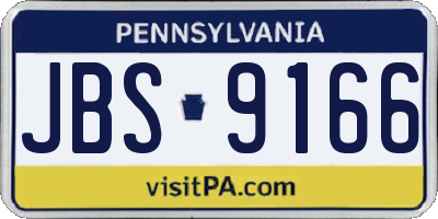 PA license plate JBS9166