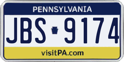 PA license plate JBS9174