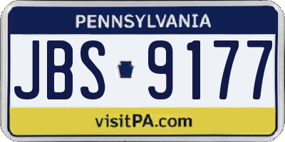PA license plate JBS9177