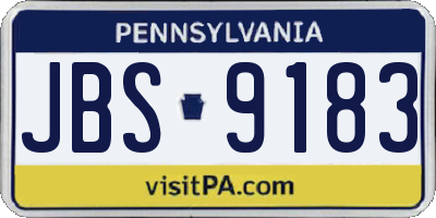 PA license plate JBS9183