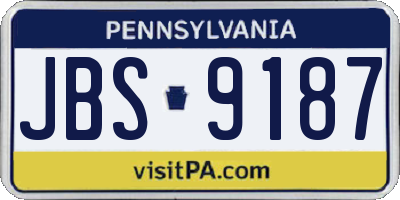 PA license plate JBS9187