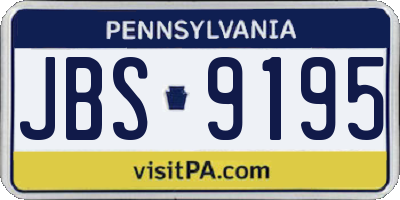 PA license plate JBS9195