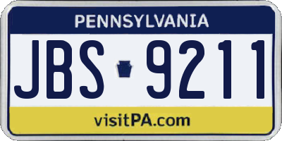 PA license plate JBS9211