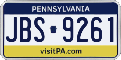 PA license plate JBS9261