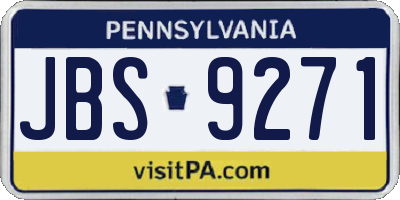 PA license plate JBS9271
