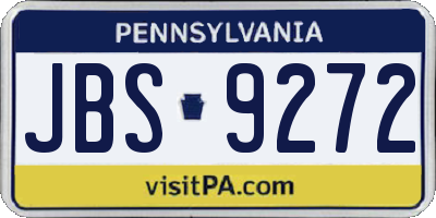 PA license plate JBS9272