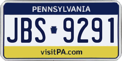 PA license plate JBS9291