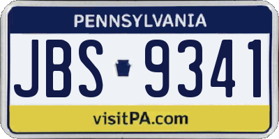 PA license plate JBS9341