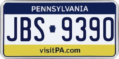 PA license plate JBS9390