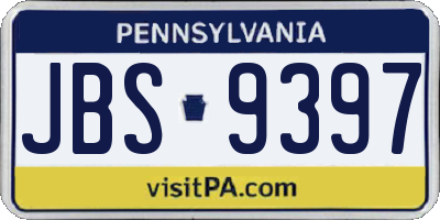 PA license plate JBS9397