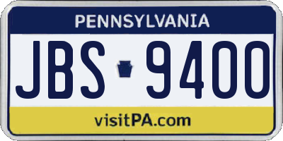 PA license plate JBS9400