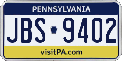 PA license plate JBS9402