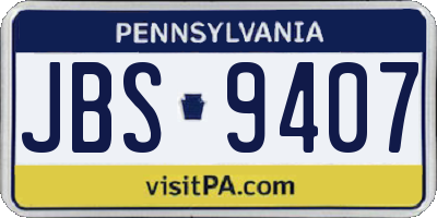 PA license plate JBS9407