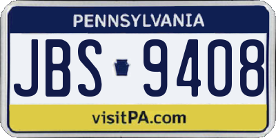 PA license plate JBS9408