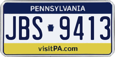 PA license plate JBS9413
