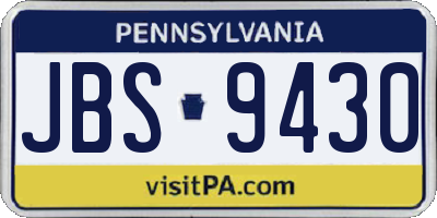 PA license plate JBS9430