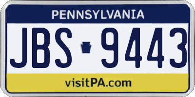 PA license plate JBS9443