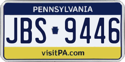 PA license plate JBS9446