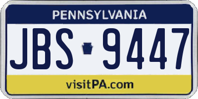 PA license plate JBS9447