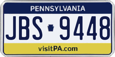 PA license plate JBS9448