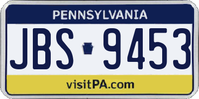 PA license plate JBS9453
