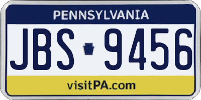 PA license plate JBS9456