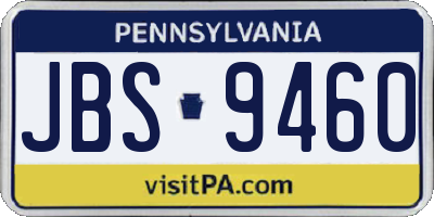 PA license plate JBS9460