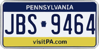 PA license plate JBS9464
