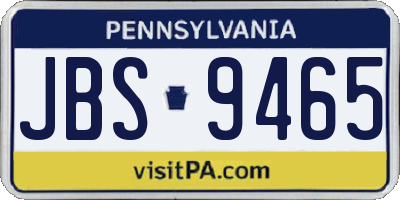 PA license plate JBS9465