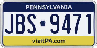 PA license plate JBS9471