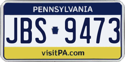PA license plate JBS9473