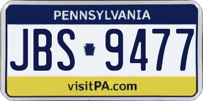 PA license plate JBS9477