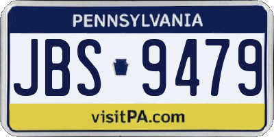 PA license plate JBS9479