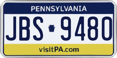 PA license plate JBS9480